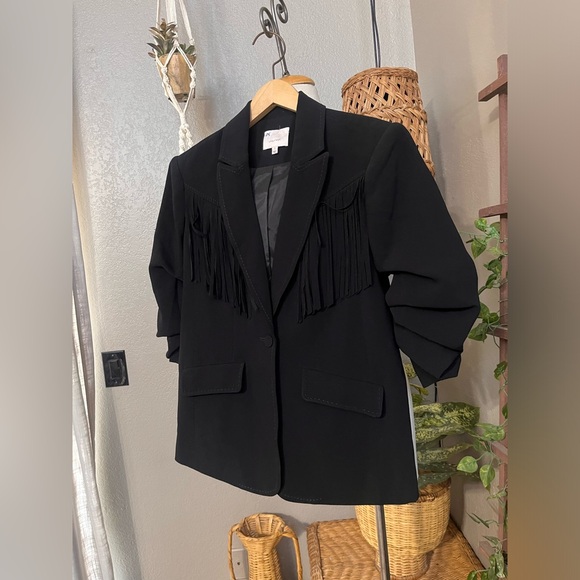 ▪️Cinq à Sept Black Dani Fringe Blazer Jacket - Picture 10 of 14